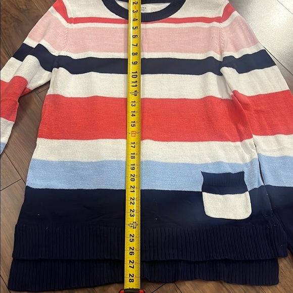 Crown & Ivy Pink, Blue & White Multicolor Striped Long Sweater - Medium - Picture 4 of 6